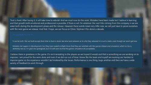 重建信任需时，都市：天际线开发商表示——游戏新闻