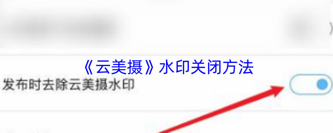 《云美摄》水印去除技巧分享