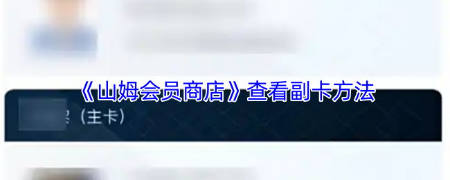 《山姆超市》副卡查看指南大揭秘