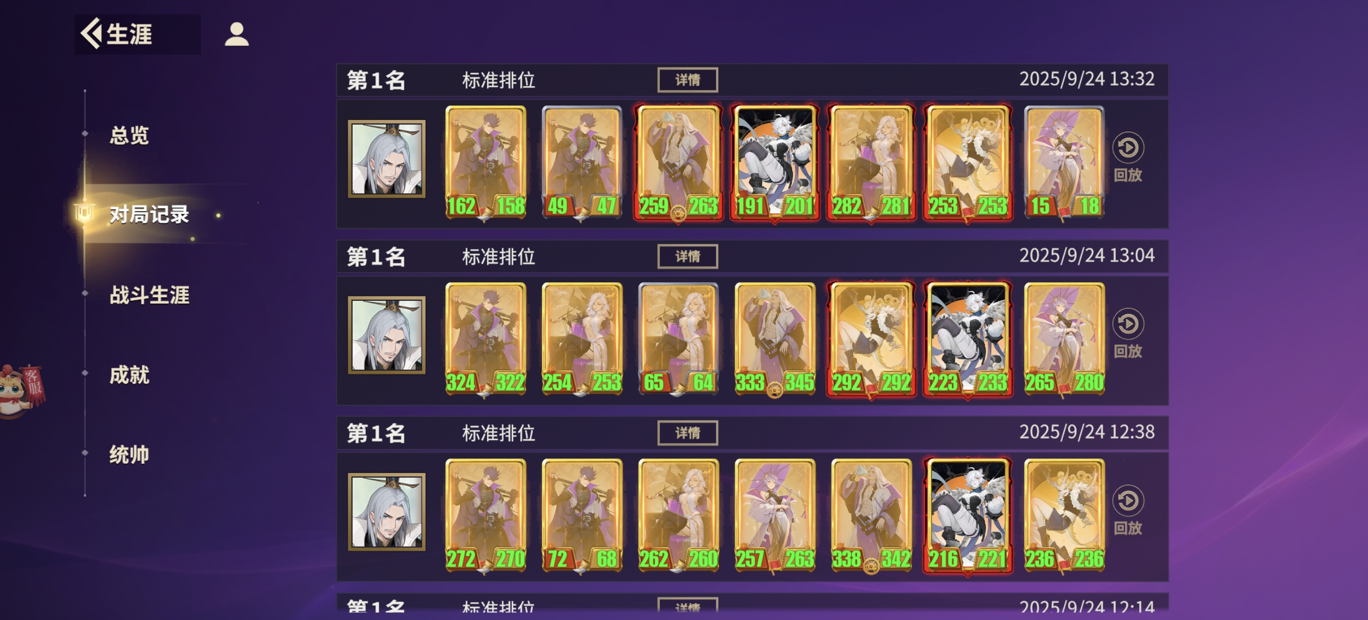 阵容战绩图